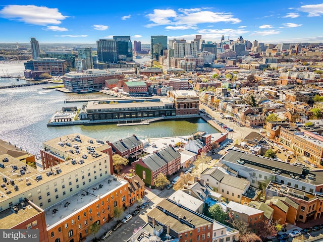922 Fell St, Baltimore, MD 21231 - aerial view with a water view and a view of city