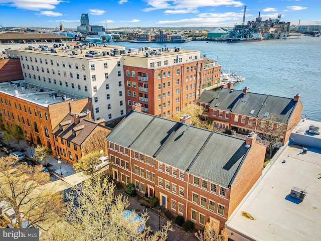 922 Fell St, Baltimore, MD 21231 - birds eye view of property featuring a water view and a view of city