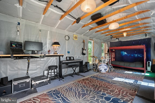 living room featuring carpet
