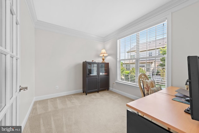 42694 Chisholm, Broadlands, VA 20148 - office featuring ornamental molding, baseboards, and light colored carpet