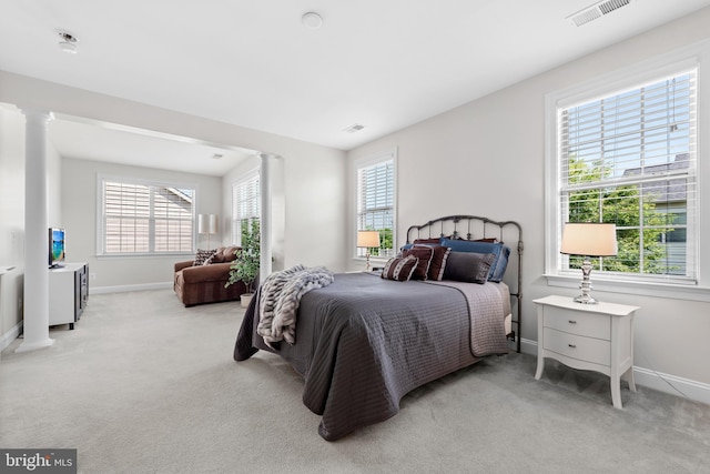42694 Chisholm, Broadlands, VA 20148 - carpeted bedroom with baseboards and decorative columns