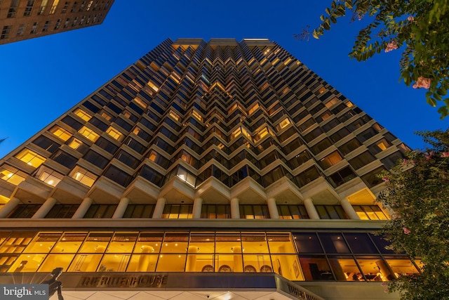 view of property at night