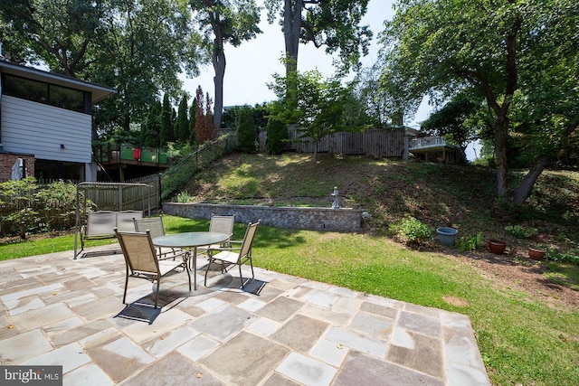 3217 Pauline Dr, Chevy Chase, MD 20815 - fenced backyard with outdoor dining space and a patio area
