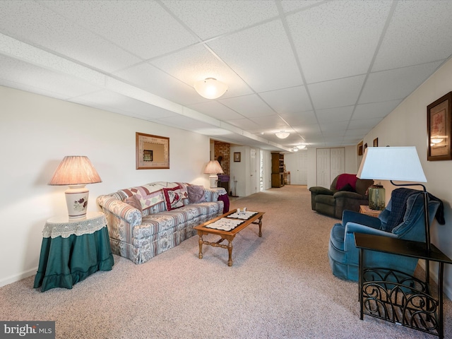 5409 Smith Creek Rd, New Market, VA 22844 - carpeted living room with a drop ceiling