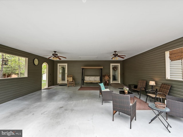 5409 Smith Creek Rd, New Market, VA 22844 - view of patio featuring a ceiling fan and an outdoor hangout area