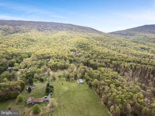 5409 Smith Creek Rd, New Market, VA 22844 - birds eye view of property with a forest view and a mountain view
