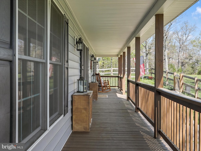 wooden deck with covered porch
