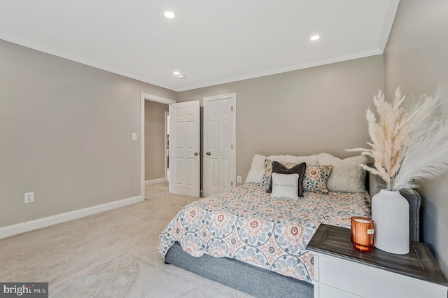 630 Good Shepherd Way, Owings, MD 20736 - carpeted bedroom with baseboards, recessed lighting, and ornamental molding