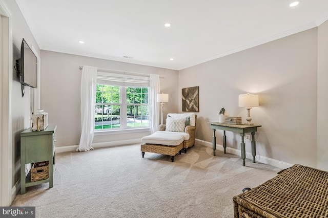 630 Good Shepherd Way, Owings, MD 20736 - living area with carpet floors, crown molding, and baseboards