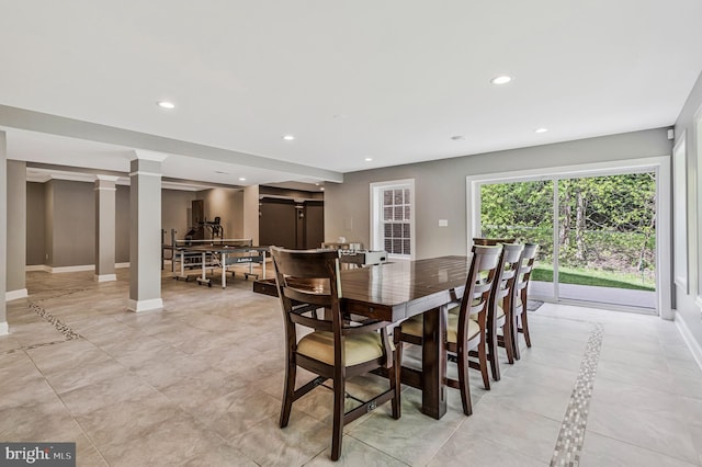630 Good Shepherd Way, Owings, MD 20736 - dining area featuring recessed lighting, ornate columns, and baseboards