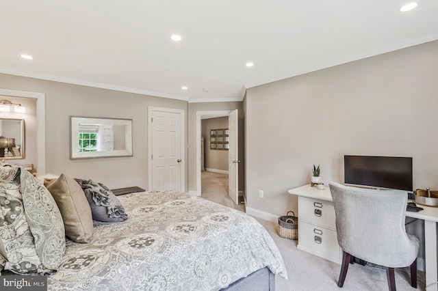 630 Good Shepherd Way, Owings, MD 20736 - bedroom featuring baseboards, recessed lighting, light colored carpet, and crown molding