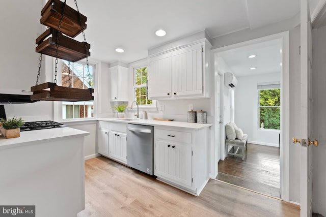 9301 Mintwood St, Silver Spring, MD 20901 - kitchen featuring a sink, a wealth of natural light, light wood-type flooring, and dishwasher