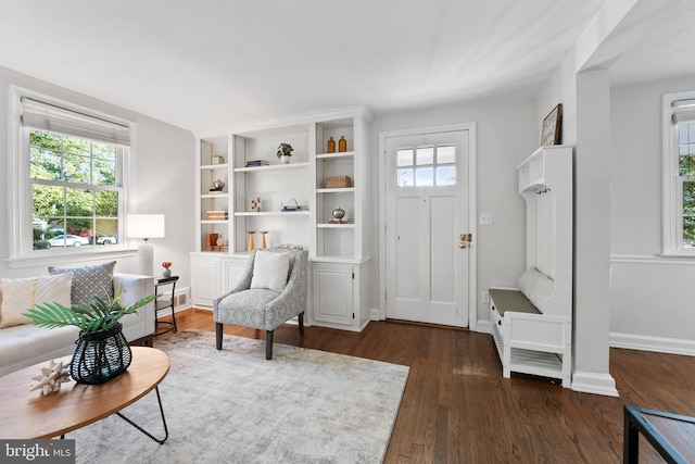 9301 Mintwood St, Silver Spring, MD 20901 - living area featuring a healthy amount of sunlight, baseboards, wood finished floors, and visible vents