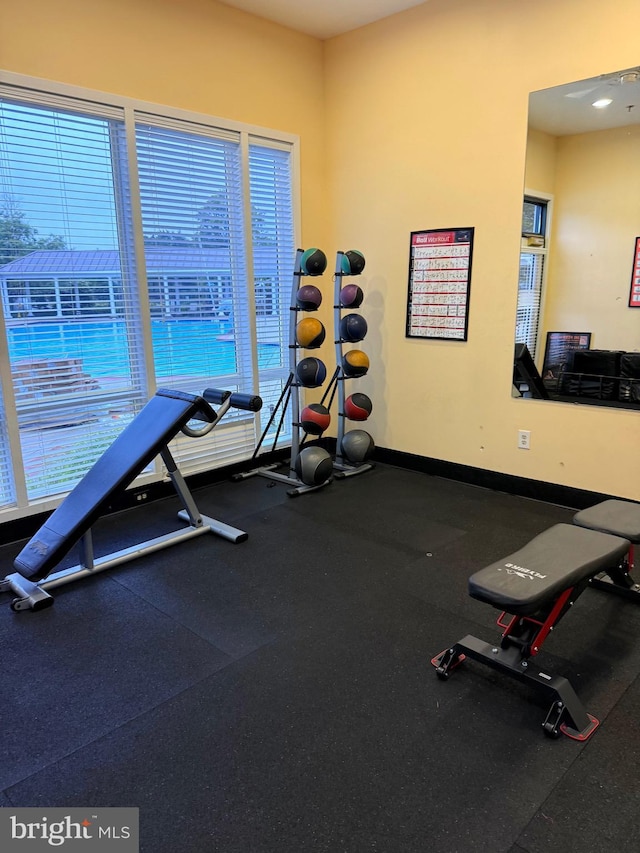 2440 Blue Spring Ct Unit 301, Odenton, MD 21113 - exercise room featuring baseboards