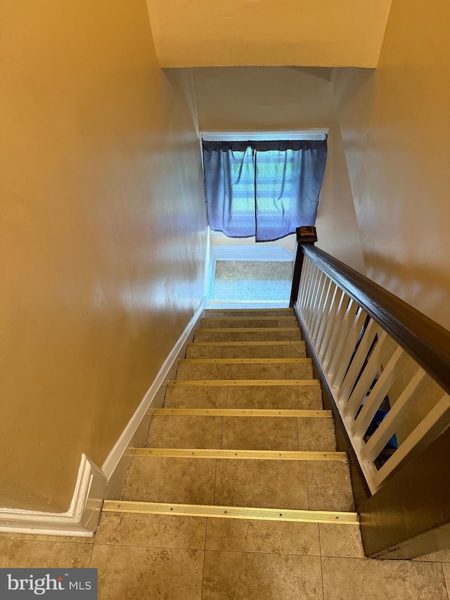 stairs with baseboards