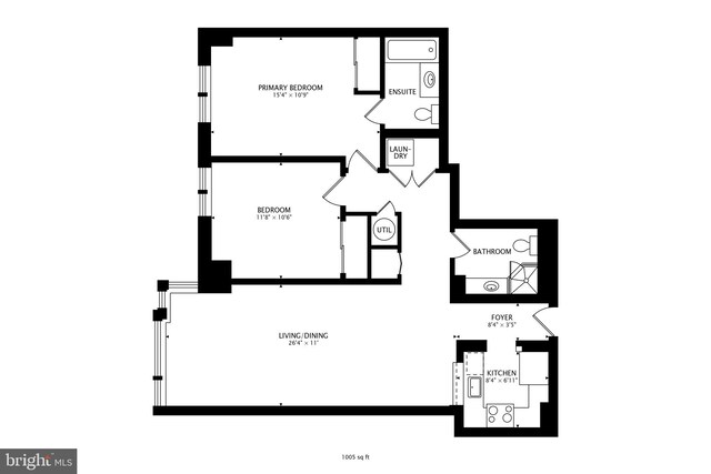1150 K St NW Unit 1008, Washington, DC 20005 - floor plan / room layout