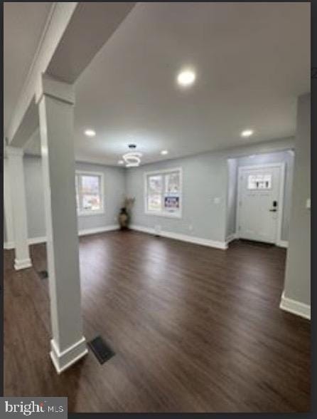 51 S Pine Ave, Maple Shade, NJ 08052 - interior space featuring baseboards, visible vents, wood finished floors, and recessed lighting