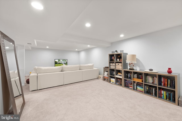 11809 Old Drovers Way, Rockville, MD 20852 - living room featuring carpet flooring and recessed lighting
