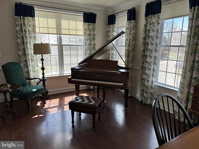 8537 Pine Springs Dr, Severn, MD 21144 - sitting room with hardwood / wood-style floors, ornamental molding, and a healthy amount of sunlight