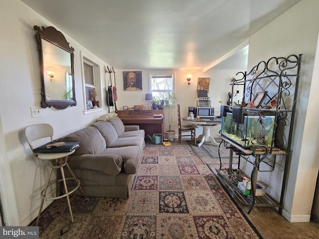 living room with baseboards