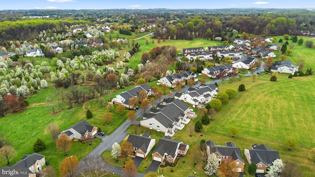 bird's eye view with a residential view
