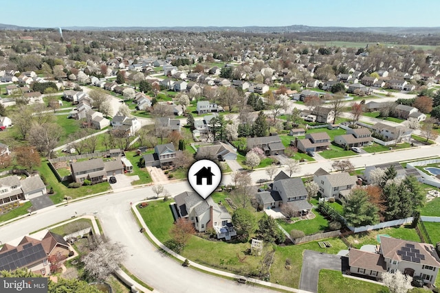 drone / aerial view featuring a residential view