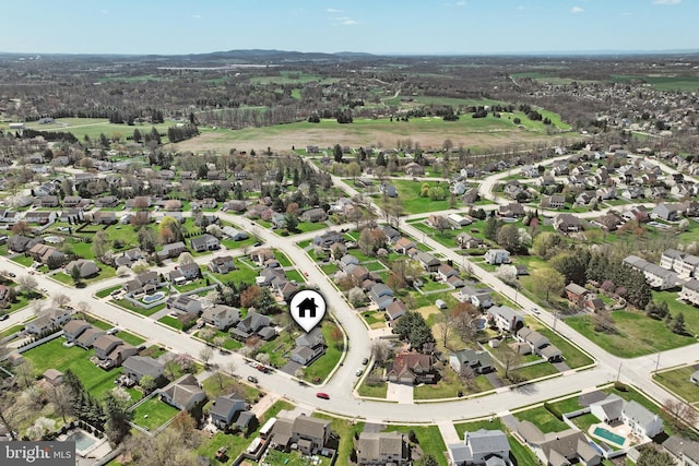 drone / aerial view featuring a residential view