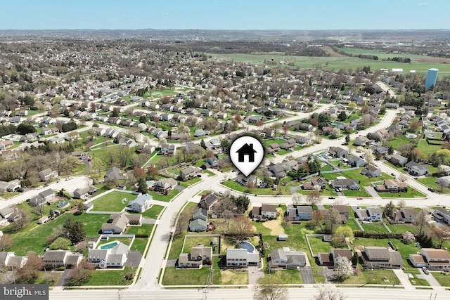 drone / aerial view featuring a residential view