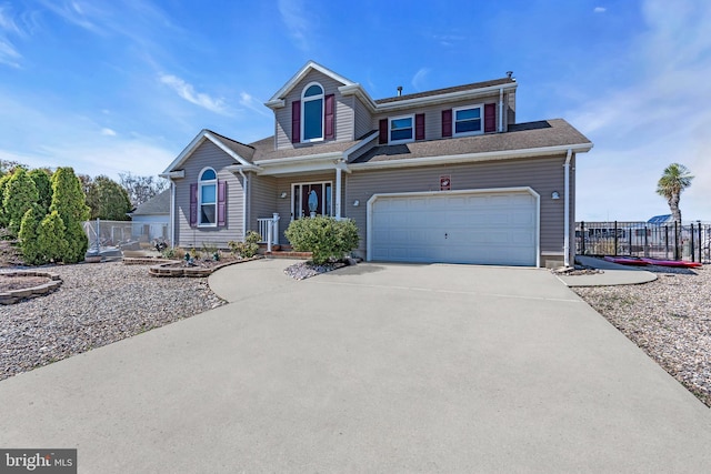 402 Atlantic City Ct, Lanoka Harbor, NJ 08734 - traditional-style house with an attached garage, fence, and concrete driveway