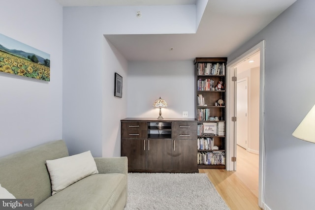 living area featuring light wood-type flooring
