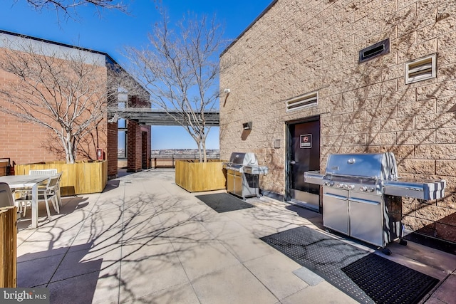 view of patio featuring area for grilling