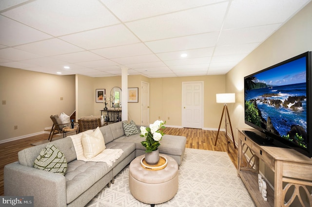 55 Hamn, Stafford, VA 22554 - living area with recessed lighting, wood finished floors, baseboards, and a paneled ceiling