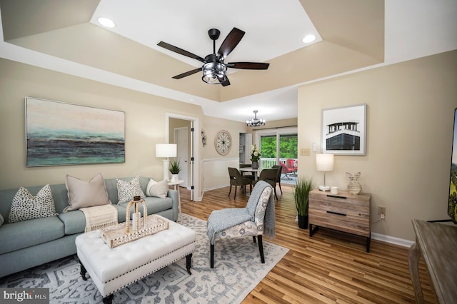 55 Hamn, Stafford, VA 22554 - living area with wood finished floors, ceiling fan with notable chandelier, and recessed lighting