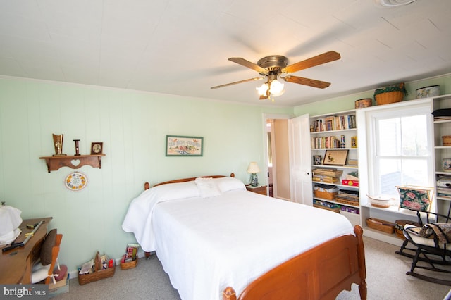 bedroom with carpet and ceiling fan