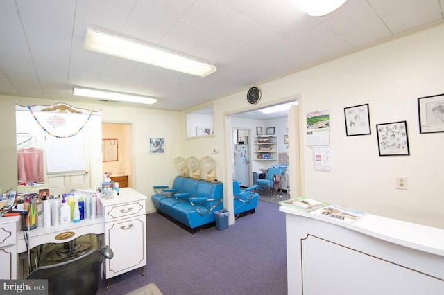 interior space with carpet flooring