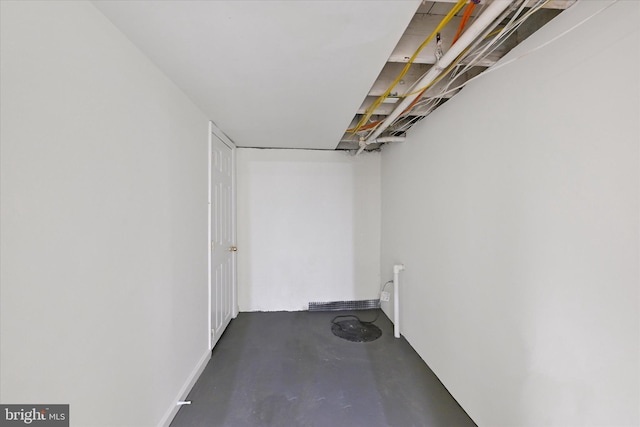 view of finished basement