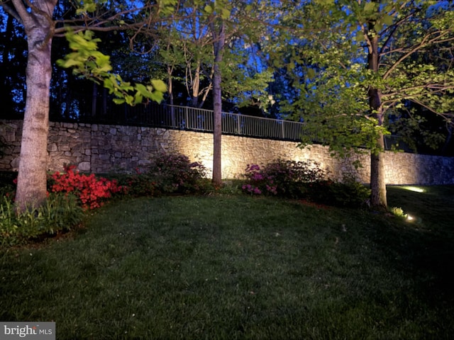 view of yard featuring a fenced backyard