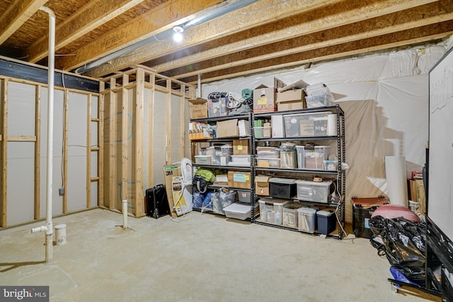 view of storage room