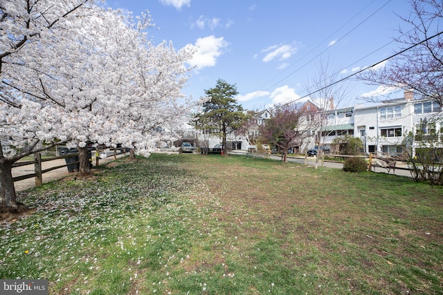 view of yard with fence