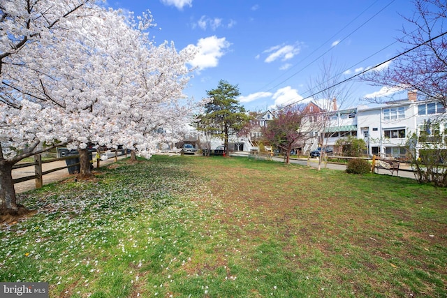 view of yard with fence