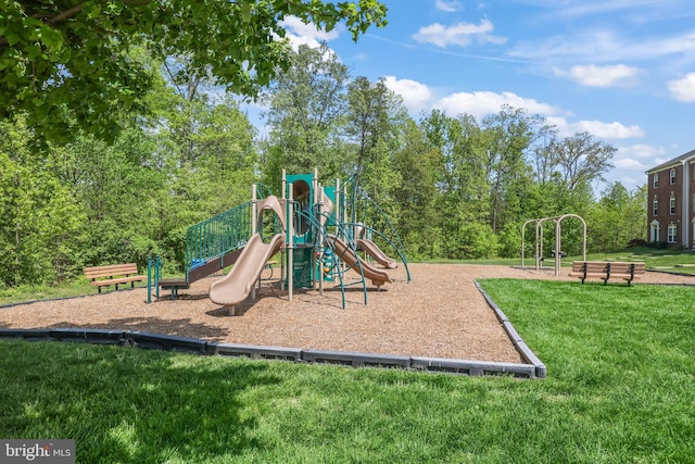 community playground featuring a yard