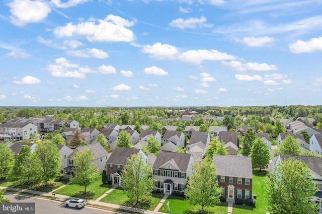 aerial view with a residential view
