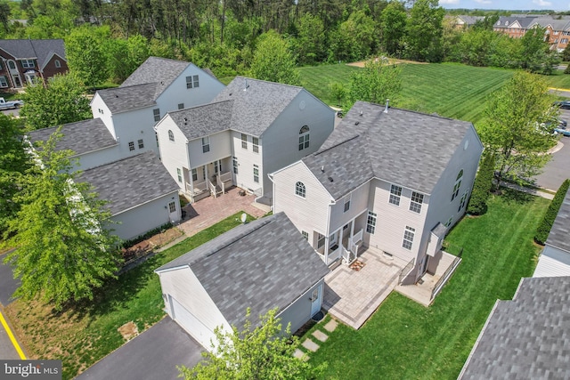 bird's eye view with a residential view