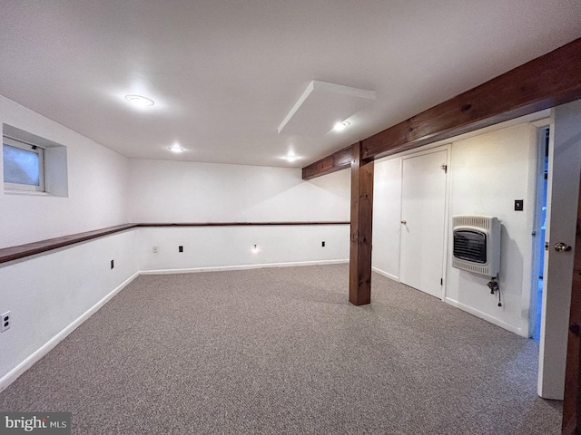1200 Price Ln, Downingtown, PA 19335 - finished below grade area with carpet floors, baseboards, and heating unit