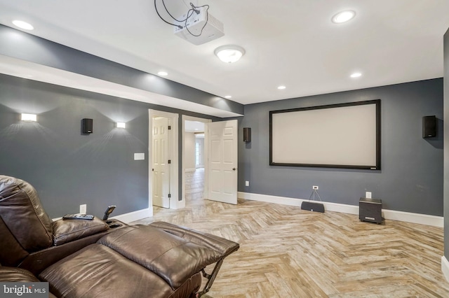 2504 Sherwood Hall Ln, Alexandria, VA 22306 - home theater featuring baseboards and recessed lighting