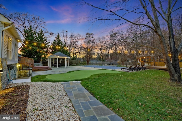 2504 Sherwood Hall Ln, Alexandria, VA 22306 - view of yard with a gazebo and fence