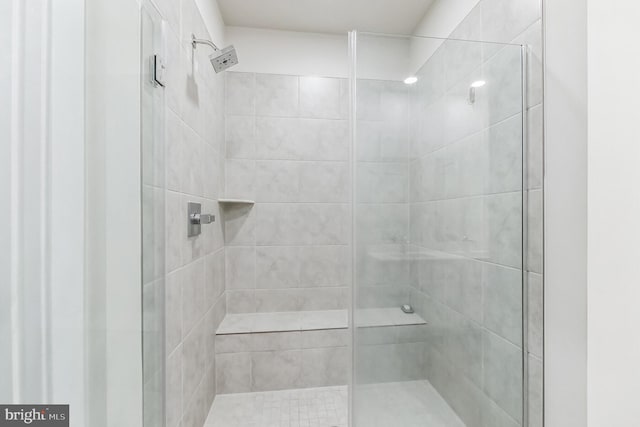 full bathroom with a shower stall