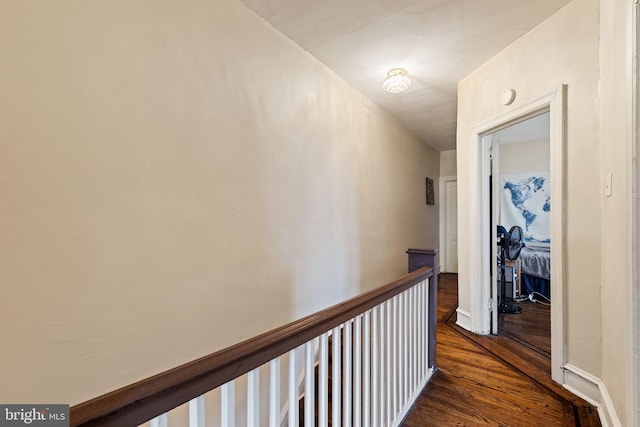 hall with dark wood finished floors