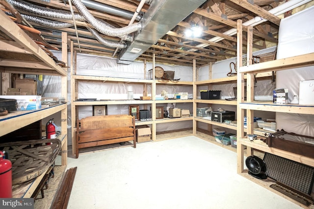 view of storage area