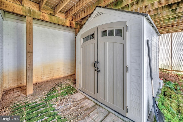 view of shed